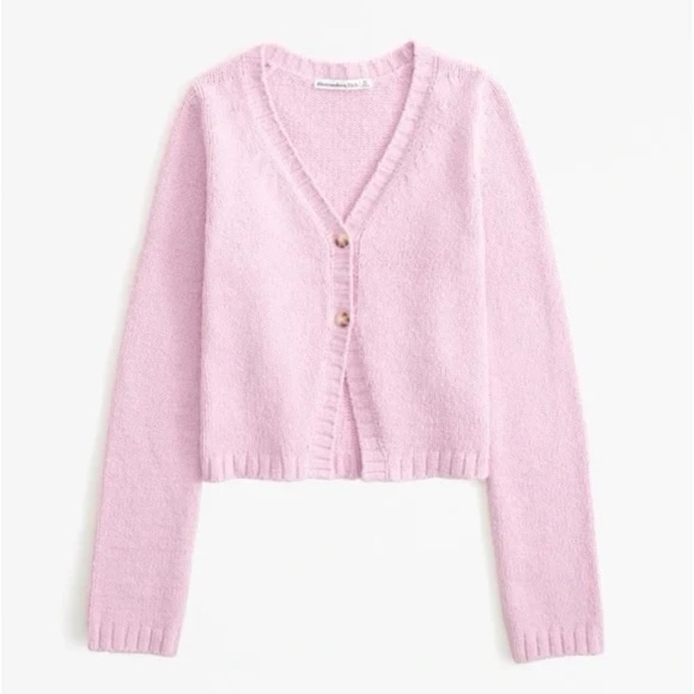 Abercrombie & Fitch Textural Pink Button-up Cardigan Sweater NWOT